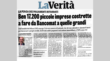 Ben 17.200 piccole imprese costrette a fare da Bancomat a quelle grandi