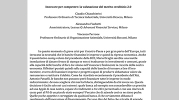 Innovare per competere: la valutazione del merito creditizio 2.0