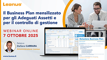 Il Business Plan mensilizzato per gli Adeguati Assetti e per il controllo di gestione